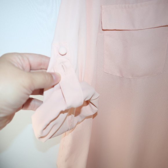 Torrid Blush Pink Harper Georgette Pullover 3/4 Sleeve Blouse Womens Size L (00) - Picture 6 of 12